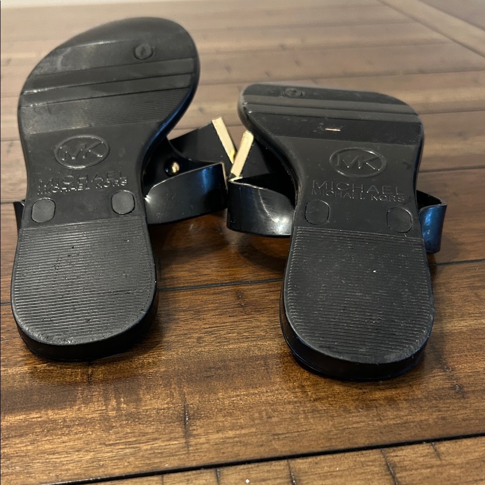 Michael Kors Black Jelly Sandals with Bow Accent Size 6 GUC - Picture 6 of 6